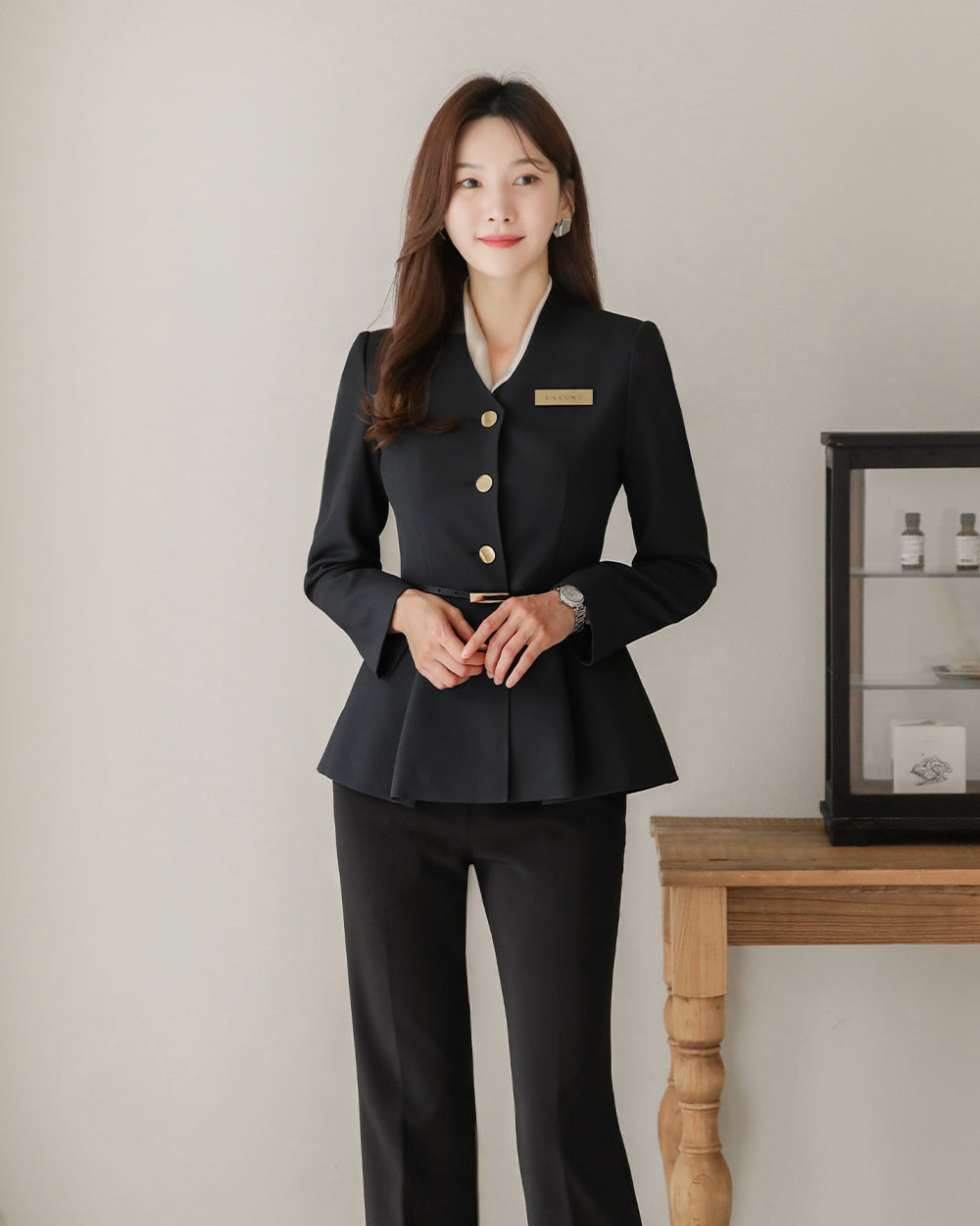 リクルートNoten long sleeve BLACK正面, 全身