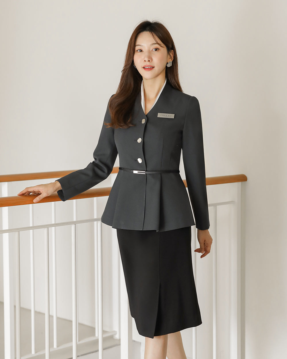 リクルートNoten long sleeve GRAY正面, 着用イメージ