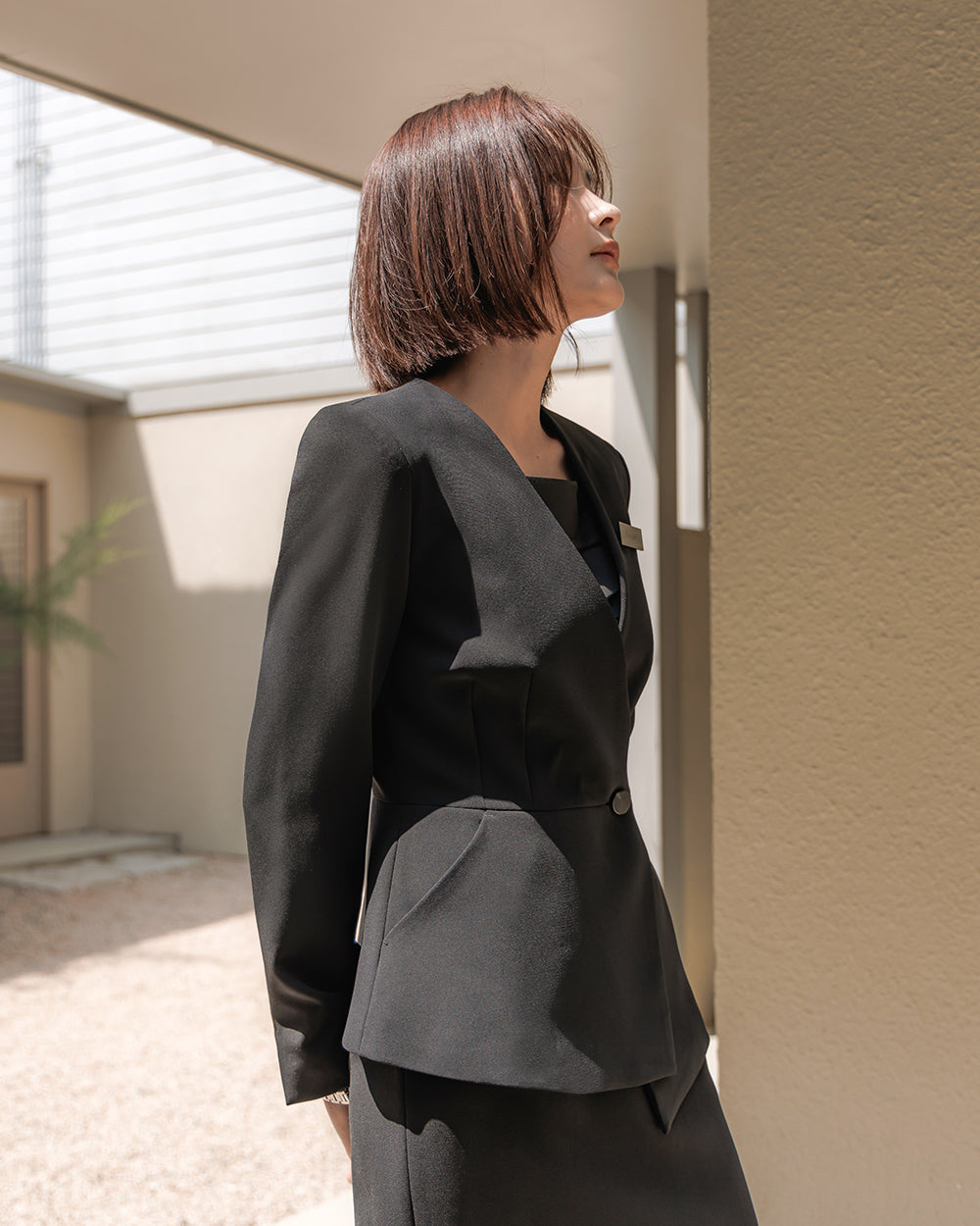 リクルートSimon long sleeve BLACK横向き, 着用イメージ