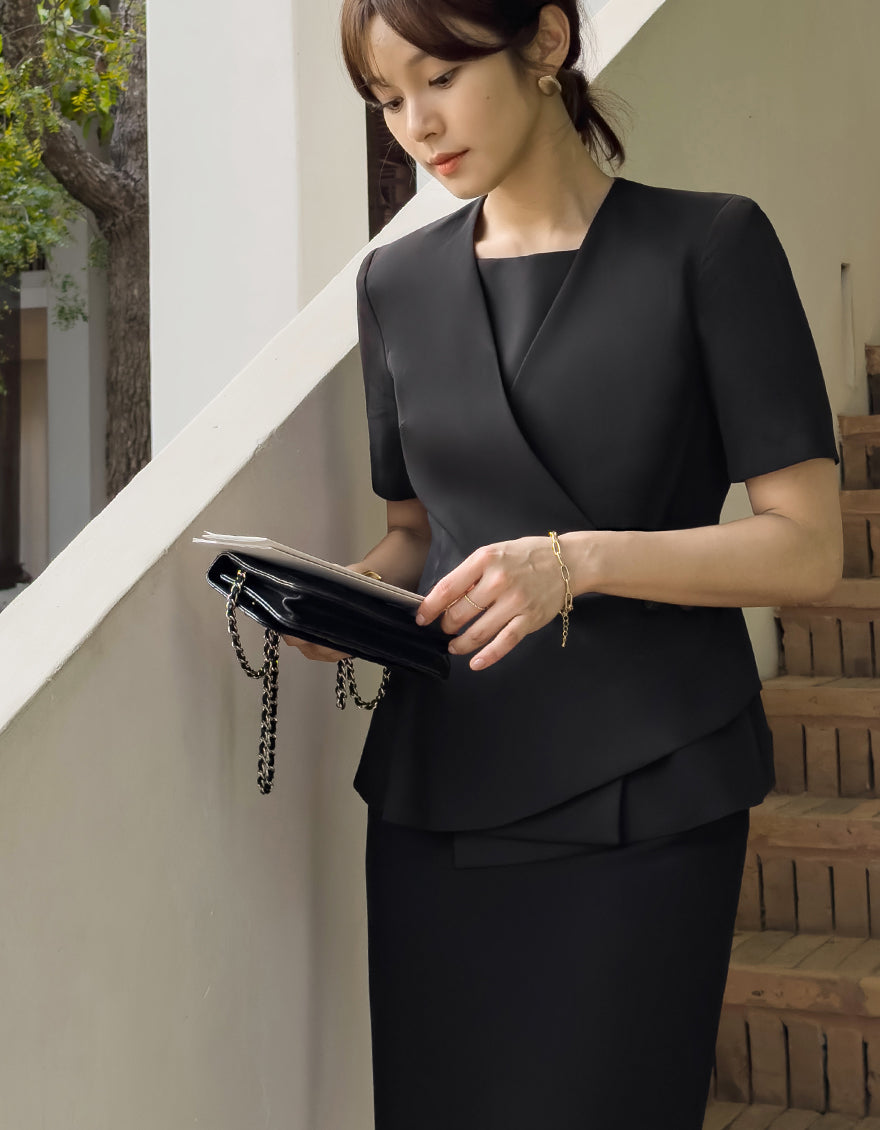 クリニック制服Martini short sleeve BLACK正面, コーディネート例