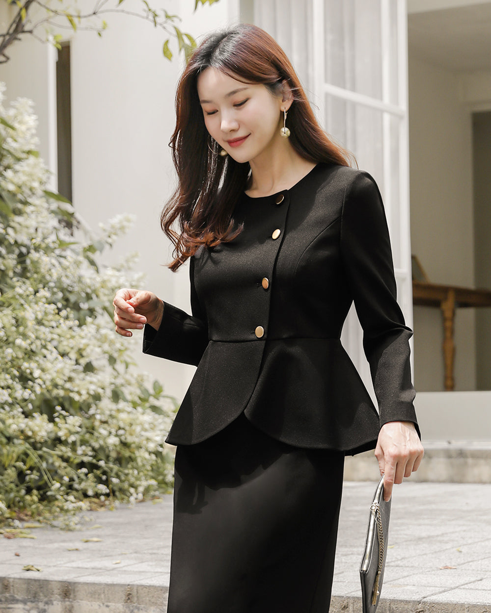 リクルートBerre long sleeve BLACK前面