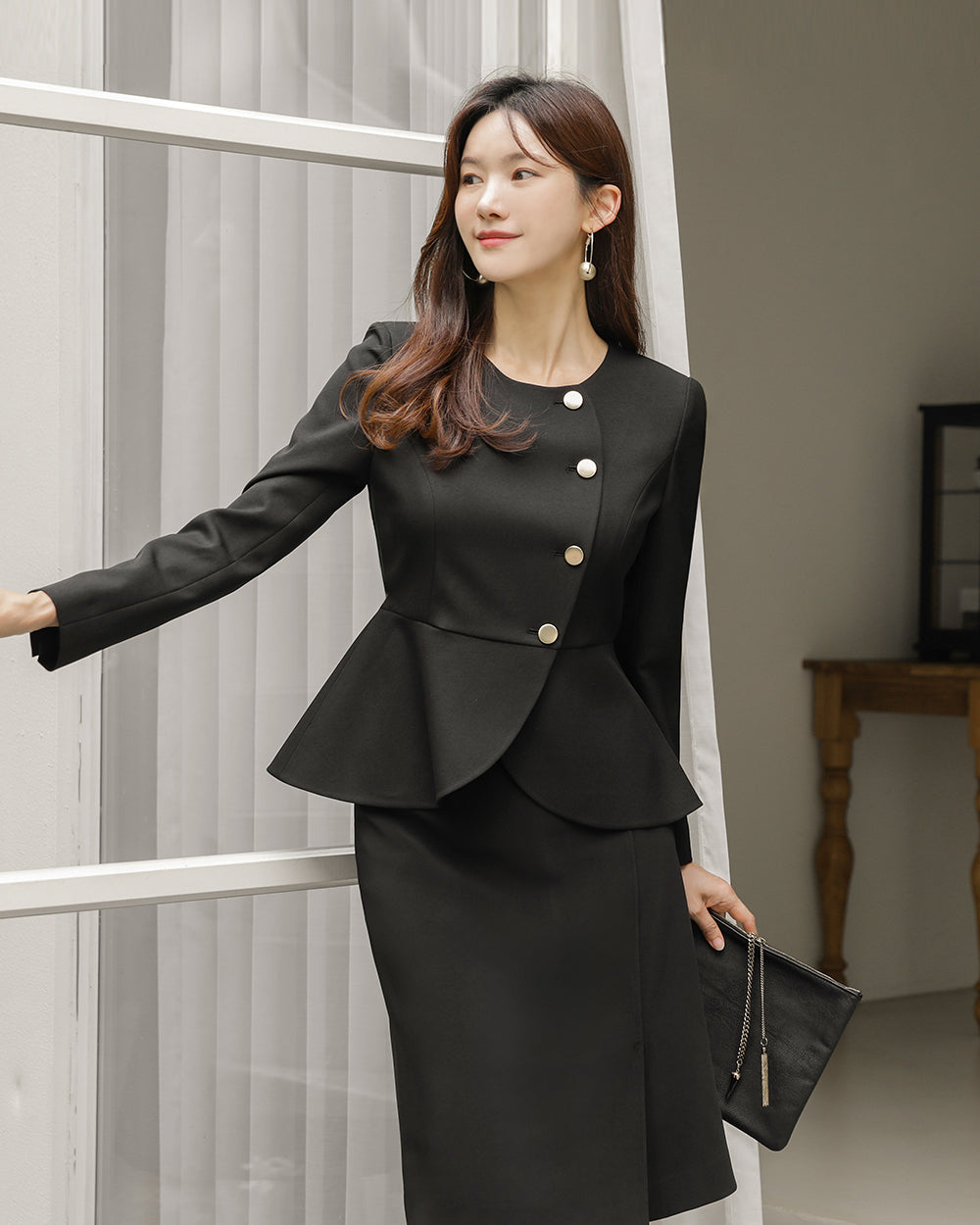 リクルートBerre long sleeve BLACK横向き, 着用イメージ
