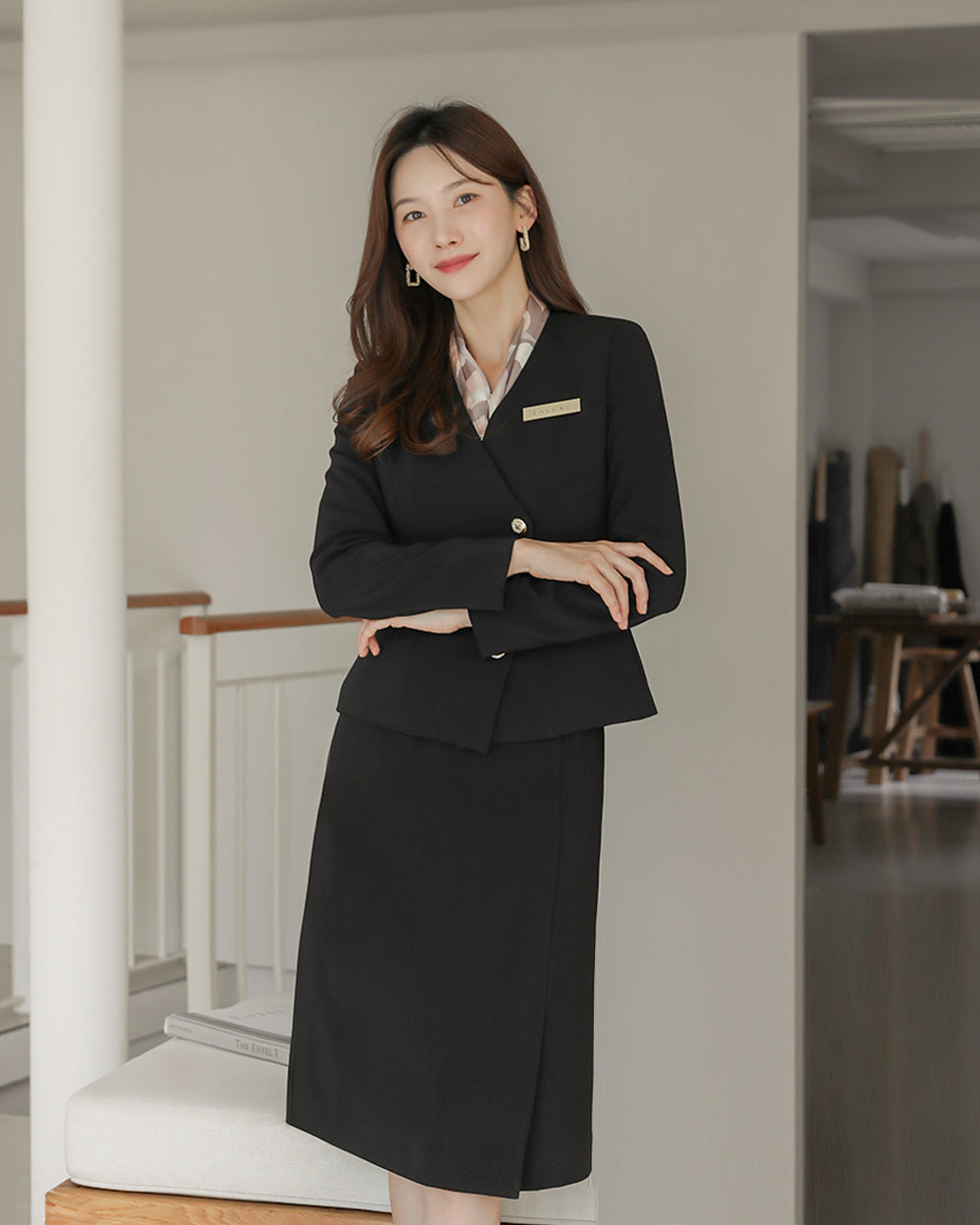 リクルートBlossom long sleeve BLACK正面