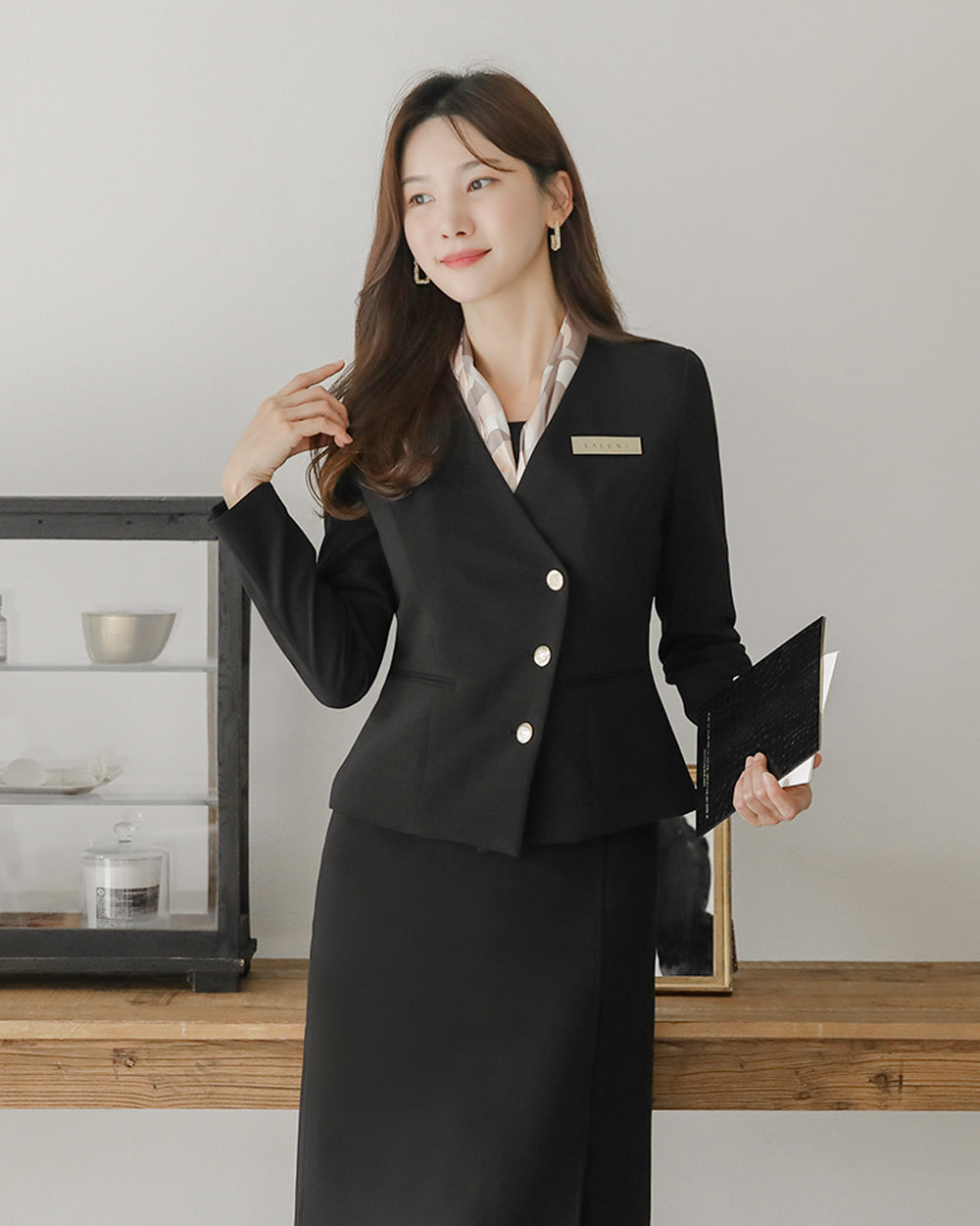 リクルートBlossom long sleeve BLACK横向き, 着用イメージ