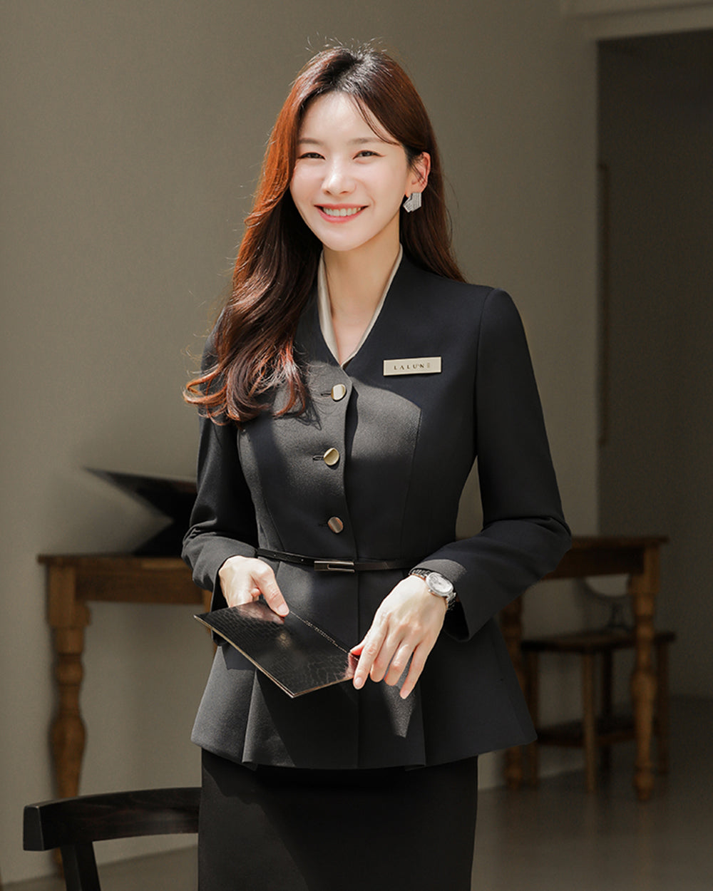 リクルートNoten long sleeve BLACKフロント, 着用イメージ