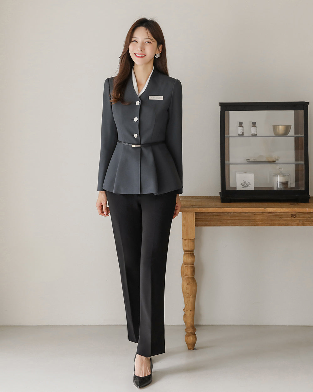 リクルートNoten long sleeve GRAY正面, 全身